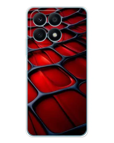 Чехол для Huawei Honor X8a с картинкой «Красная глянцевая сетка»