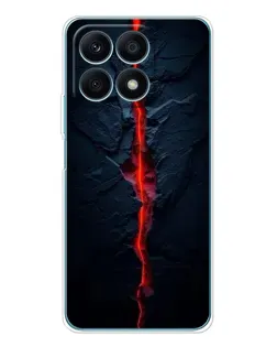 Чехол для Huawei Honor X8a с картинкой «Kрасная лавовая трещина»