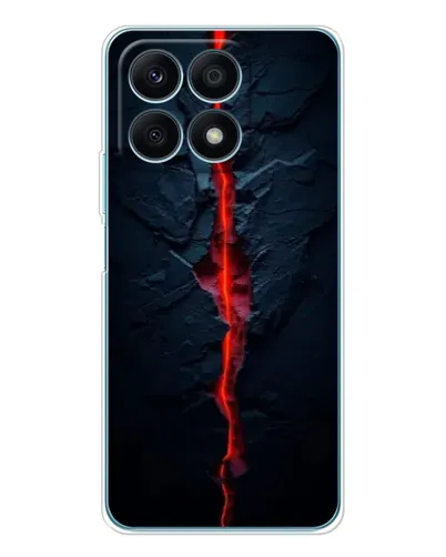Чехол для Huawei Honor X8a с картинкой «Kрасная лавовая трещина»