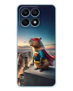 Чехол для Huawei Honor X8a с картинкой «Капи-мен супергерой»