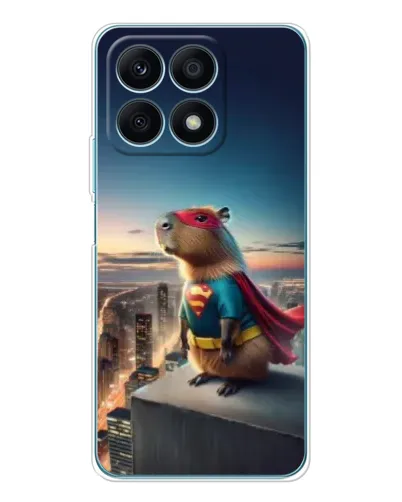 Чехол для Huawei Honor X8a с картинкой «Капи-мен супергерой»