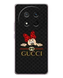 Чехол для Huawei Honor X9c с картинкой «Минни Маус Gucci — черный»
