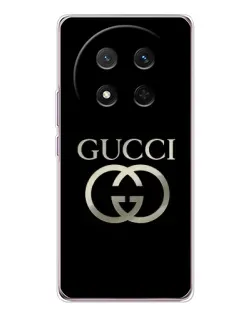 Чехол для Huawei Honor X9c с картинкой «Gucci — золото на черном»