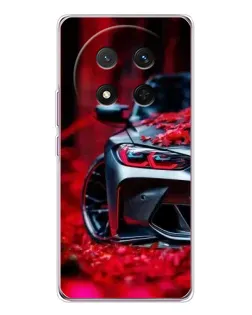 Чехол для Huawei Honor X9c с картинкой «Спортивная BMW и цветы»