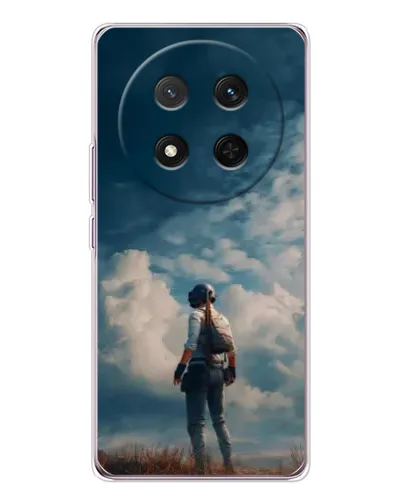 Чехол для Huawei Honor X9c с картинкой «Герой PUBG на скале»