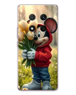 Чохол для Huawei Honor X9c з картинкою «Міккі з тюльпанами»