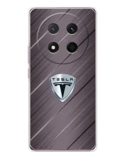 Чехол для Huawei Honor X9c с картинкой «Металлическая текстура Tesla»