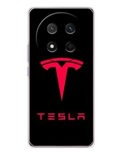 Чехол для Huawei Honor X9c с картинкой «Tesla Red Logo»