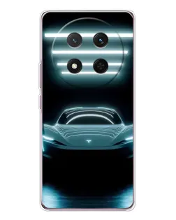 Чехол для Huawei Honor X9c с картинкой «Tesla в неоне»