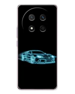 Чехол для Huawei Honor X9c с картинкой «Неоновый контур Lamborghini»