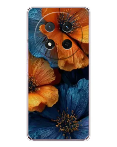 Чехол для Huawei Honor X9c с картинкой «Яркая сине-оранжевая флора» Чехол для Huawei Honor X9c с картинкой «Яркая сине-оранжевая флора»