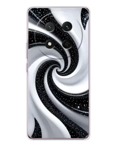 Чехол для Huawei Honor X9c с картинкой «Черно-белая спираль»