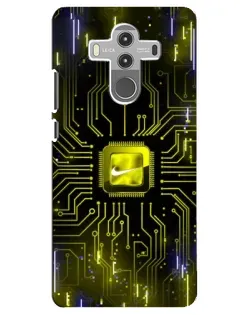 Чехол для Huawei Mate 10 Pro с картинкой «Nike — золотая искра»