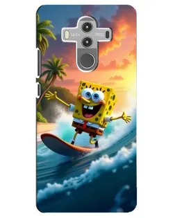 Чехол для Huawei Mate 10 Pro с картинкой «Губка Боб серфингист»