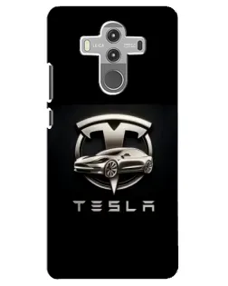 Чехол для Huawei Mate 10 Pro с картинкой «Tesla — серебристое авто»