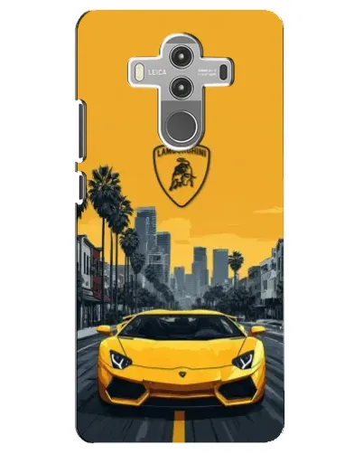 Чехол для Huawei Mate 10 Pro с картинкой «Желтый Lamborghini город»
