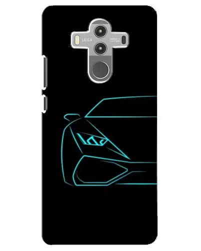 Чехол для Huawei Mate 10 Pro с картинкой «Голубой силуэт Lamborghini»