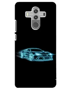 Чехол для Huawei Mate 10 Pro с картинкой «Неоновый контур Lamborghini»