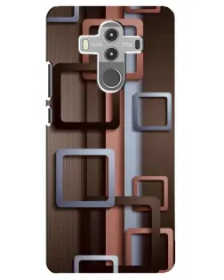 Чехол для Huawei Mate 10 Pro с картинкой «Коричневые объемные квадраты»