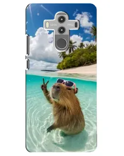 Чехол для Huawei Mate 10 Pro с картинкой «Капибара на море»