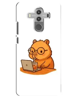 Чехол для Huawei Mate 10 Pro с картинкой «Капибара с ноутбуком»