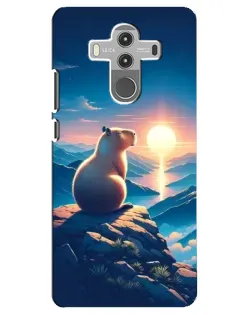 Чехол для Huawei Mate 10 Pro с картинкой «Закат солнца с капибарой»