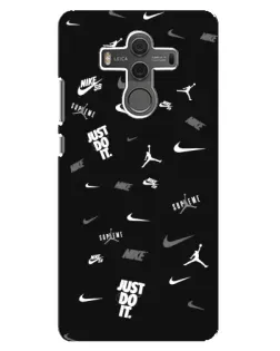 Чехол для Huawei Mate 10 с картинкой «Nike Black Pattern»