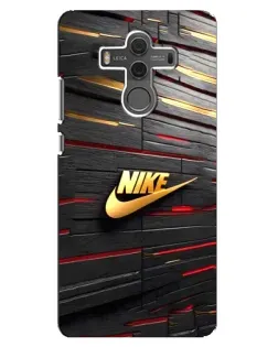 Чехол для Huawei Mate 10 с картинкой «Золотой Nike на металле»