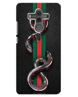 Чехол для Huawei Mate 10 с картинкой «Gucci — змея на полосе»