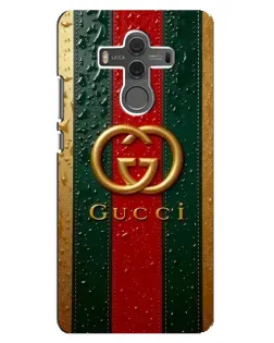 Чехол для Huawei Mate 10 с картинкой «Gucci — фирменная полоса и золото»