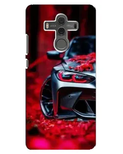 Чехол для Huawei Mate 10 с картинкой «Спортивная BMW и цветы»