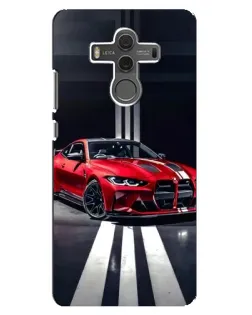 Чехол для Huawei Mate 10 с картинкой «Красная BMW на дороге»