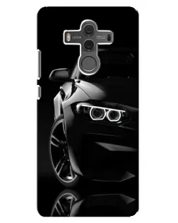 Чехол для Huawei Mate 10 с картинкой «Черная BMW — профиль»