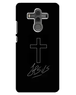 Чехол для Huawei Mate 10 с картинкой «Графический крест Jesus»