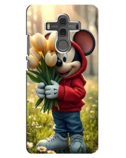 Чехол для Huawei Mate 10 с картинкой «Микки с тюльпанами»