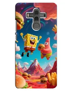 Чехол для Huawei Mate 10 с картинкой «Космический фастфуд»