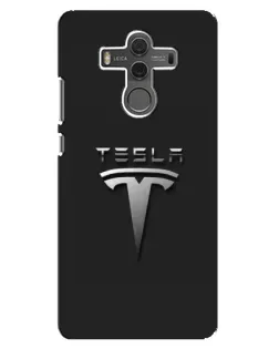 Чехол для Huawei Mate 10 с картинкой «Стальной логотип Tesla»
