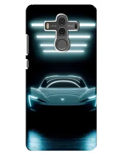 Чехол для Huawei Mate 10 с картинкой «Tesla в неоне»