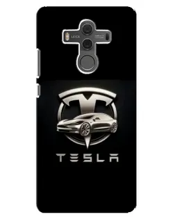 Чехол для Huawei Mate 10 с картинкой «Tesla — серебристое авто»