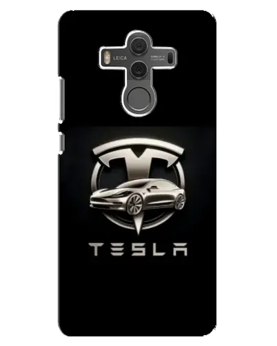 Чехол для Huawei Mate 10 с картинкой «Tesla — серебристое авто»
