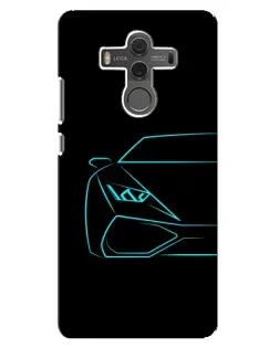 Чехол для Huawei Mate 10 с картинкой «Голубой силуэт Lamborghini»