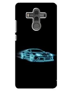 Чехол для Huawei Mate 10 с картинкой «Неоновый контур Lamborghini»