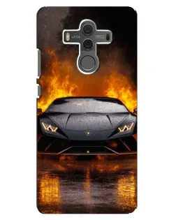 Чехол для Huawei Mate 10 с картинкой «Lamborghini в огне»