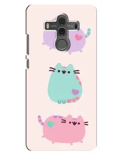 Чехол для Huawei Mate 10 с картинкой «Pusheen трио»