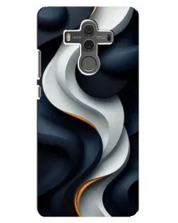 Чехол для Huawei Mate 10 с картинкой «Объемные черно-белые ленты»