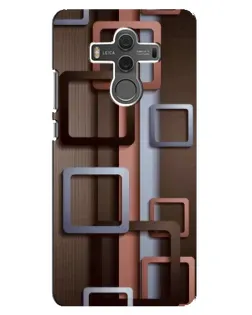 Чехол для Huawei Mate 10 с картинкой «Коричневые объемные квадраты»
