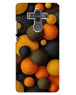 Чехол для Huawei Mate 10 с картинкой «Объемные оранжевые сферы»