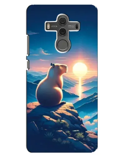 Чехол для Huawei Mate 10 с картинкой «Закат солнца с капибарой»