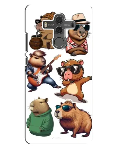 Чехол для Huawei Mate 10 с картинкой «Крутые капибары музыканты»