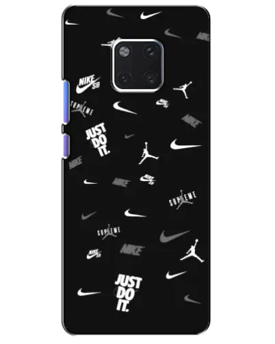 Чехол для Huawei Mate 20 Pro (LYA-L09, LYA-L29) с картинкой «Nike Black Pattern»